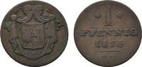 Waldeck Cu Pfennig Georg Heinrich 1813-1845 -