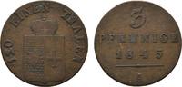 Waldeck Cu 3 Pfennig Georg Heinrich 1813-1845 -