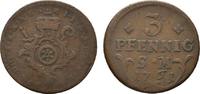Mainz, Erzbistum Cu 3 Pfennig Johann Friedrich Karl Graf von Ostein 1743-1763 -