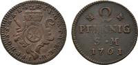 Mainz, Erzbistum Cu 2 Pfennig Johann Friedrich Karl Graf von Ostein 1743-1763 -