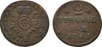 Mainz, Erzbistum Cu 2 Pfennig Johann Friedrich Karl Graf von Ostein 1743-1763 -