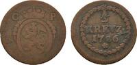Pfalz, Kurlinie Cu 1/4 Kreuzer Karl Theodor 1743-1799 -