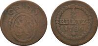 Pfalz, Kurlinie Cu 1/4 Kreuzer Karl Theodor 1743-1799 -