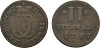 Waldeck Cu 2 Pfennig Karl August Friedrich 1728-1763 -