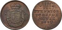 Waldeck Cu 3 Pfennig Georg Heinrich 1813-1845 -