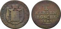Waldeck Cu 1/2 Mariengroschen Georg Heinrich 1813-1845 -