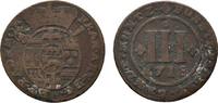 Paderborn, Bistum Cu 3 Pfennig Franz Arnold von Metternich 1704-1718 -