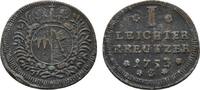 Würzburg, Bistum Cu Leichter Kreuzer Karl Philipp von Greiffenklau-Vollraths 1749-1754 -