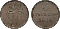 Mecklenburg-Schwerin Cu 3 Pfennig Friedrich Franz II. 1842-1883 -