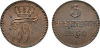 Mecklenburg-Schwerin Cu 3 Pfennig Friedrich Franz II. 1842-1883 -