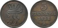 Mecklenburg-Schwerin Cu 3 Pfennig Friedrich Franz II. 1842-1883 -