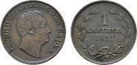 Baden-Durlach Cu Kreuzer Leopold 1830-1852 -