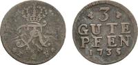 Brandenburg-Preußen 3 Gute Pfennig Friedrich Wilhelm I. 1713-1740 -