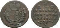 Würzburg, Bistum Cu 1/4 Leichter Kreuzer Karl Philipp von Greiffenklau-Vollraths 1749-1754 -