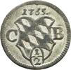 Bayern Einseitiger 1/2 Kreuzer Maximilian III. Joseph 1745-1777 -