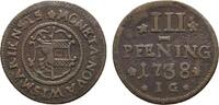 Mecklenburg-Wismar, Stadt Cu 3 Pfennig -