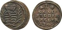 Sachsen-Coburg-Saalfeld Cu Heller Christian Ernst und Franz Josias 1729-1745 -