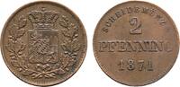 Bayern Cu 2 Pfennig Ludwig II. 1864-1886 -