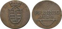 Sachsen-Coburg-Saalfeld Cu 3 Pfennig Ernst 1806-1826 -