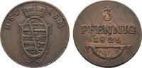 Sachsen-Coburg-Saalfeld Cu 3 Pfennig Ernst 1806-1826 -