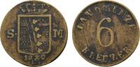 Sachsen-Meiningen Zeitgenössische Fälschung des 6 Kreuzer Bernhard Erich Freund 1803-1866 -