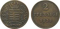 Sachsen-Meiningen Cu 2 Pfennig Bernhard Erich Freund 1803-1866 -