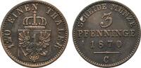 Brandenburg-Preußen Cu 3 Pfennig Wilhelm I. 1861-1888 -