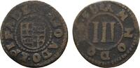Paderborn, Bistum Cu 3 Pfennig Theodor Adolf von der Recke 1650-1661 -