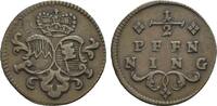 Würzburg, Bistum Cu 1/2 Pfennig Adam Friedrich von Seinsheim 1755-1779 -