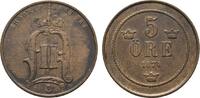 Schweden Cu 5 Öre Oskar II. 1872-1907 -
