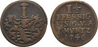 Sachsen-Gotha-Altenburg Cu 1 1/2 Pfennig Friedrich III. 1732-1772 -