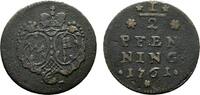 Würzburg, Bistum Cu 1/2 Pfennig Adam Friedrich von Seinsheim 1755-1779 -
