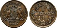 Baden-Durlach Cu Kreuzer Friedrich I. 1852-1907 -
