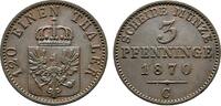 Brandenburg-Preußen Cu 3 Pfennig Wilhelm I. 1861-1888 -
