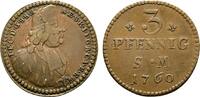 Mainz, Erzbistum Cu 3 Pfennig Johann Friedrich Karl Graf von Ostein 1743-1763 -