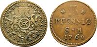 Mainz, Erzbistum Cu 3 Pfennig Johann Friedrich Karl Graf von Ostein 1743-1763 -