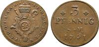 Mainz, Erzbistum Cu 3 Pfennig Johann Friedrich Karl Graf von Ostein 1743-1763 -