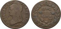 Frankreich Cu 5 Centimes Erste Republik -