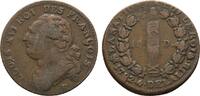 Frankreich Cu 12 Deniers Ludwig XVI. 1774-1793 -
