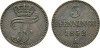 Mecklenburg-Schwerin Cu 3 Pfennig Friedrich Franz II. 1842-1883 -