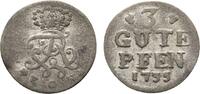 Brandenburg-Preußen 3 Gute Pfennig Friedrich Wilhelm I. 1713-1740 -
