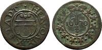 Brandenburg-Preußen Cu 12 Pfennig 1670 Herford Friedrich Wilhelm 1640-1688 Winz. Schrötlingsfehler, sehr schön