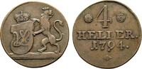 Hessen-Kassel Cu 4 Heller Wilhelm IX. 1785-1803 -