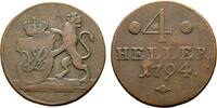Hessen-Kassel Cu 4 Heller Wilhelm IX. 1785-1803 -