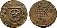 Erfurt, Stadt Kipper Cu 12 Pfennig -