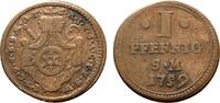 Mainz, Erzbistum Cu Pfennig Johann Friedrich Karl Graf von Ostein 1743-1763 -