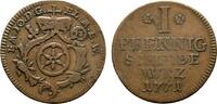 Mainz, Erzbistum Cu Pfennig Emmerich Joseph von Breitbach-Bürresheim 1763-1774 -