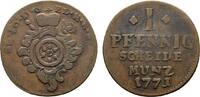 Mainz, Erzbistum Cu Pfennig Emmerich Joseph von Breitbach-Bürresheim 1763-1774 -
