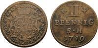 Mainz, Erzbistum Cu 2 Pfennig Johann Friedrich Karl Graf von Ostein 1743-1763 -