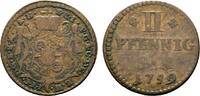 Mainz, Erzbistum Cu 2 Pfennig Johann Friedrich Karl Graf von Ostein 1743-1763 -